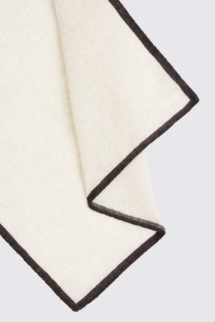 Bottinelli Chocolate Wool Border Pocket Square