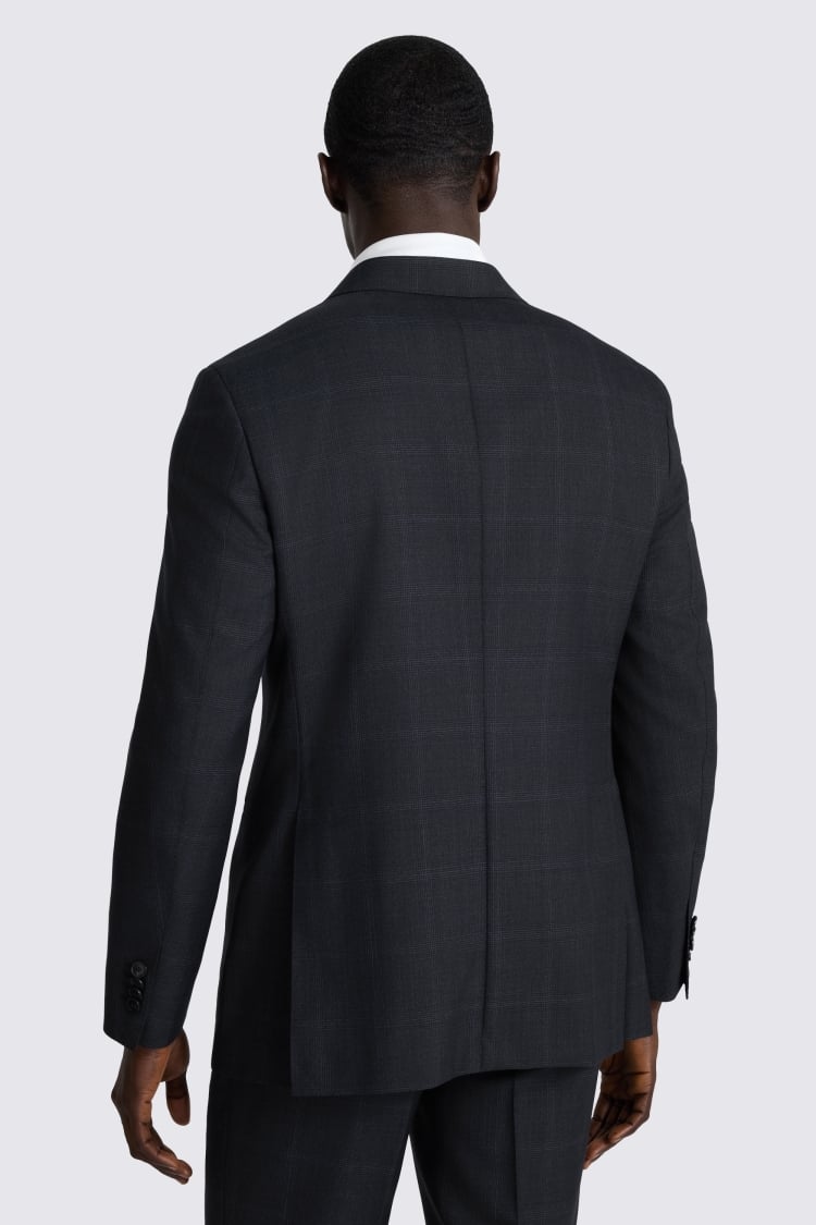Italian Tailored Fit Navy Check Suit
