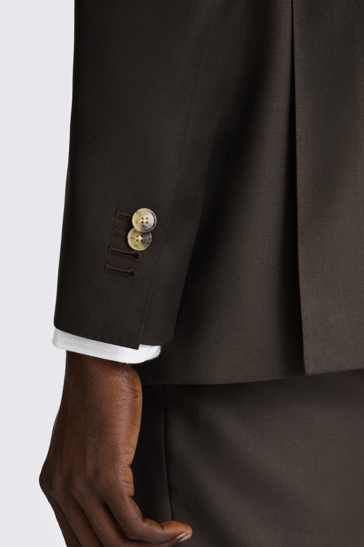 Italian Tailored Fit Brown Twill Suit