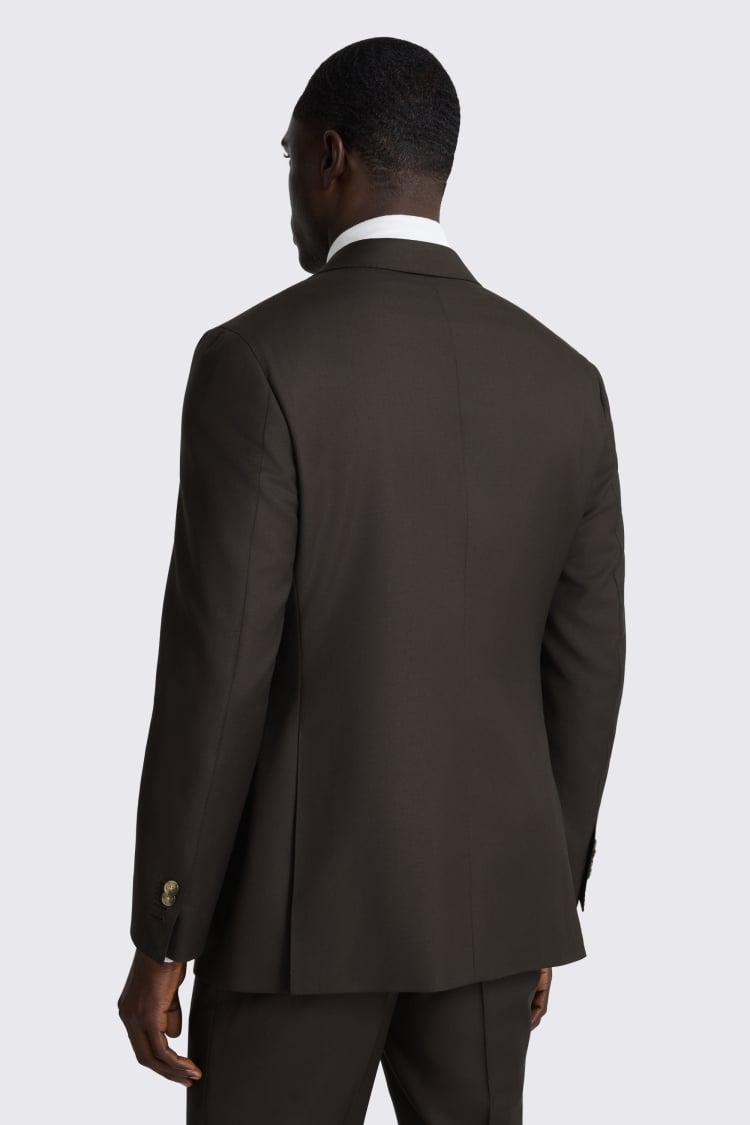 Italian Tailored Fit Brown Twill Suit