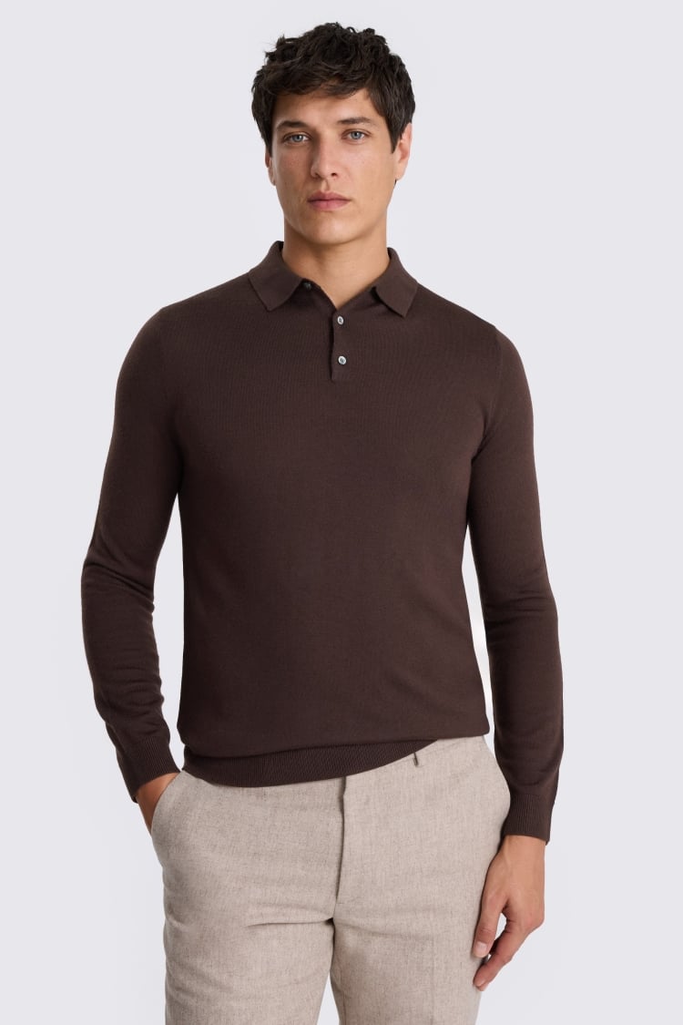 Dark Plum Merino Polo Shirt