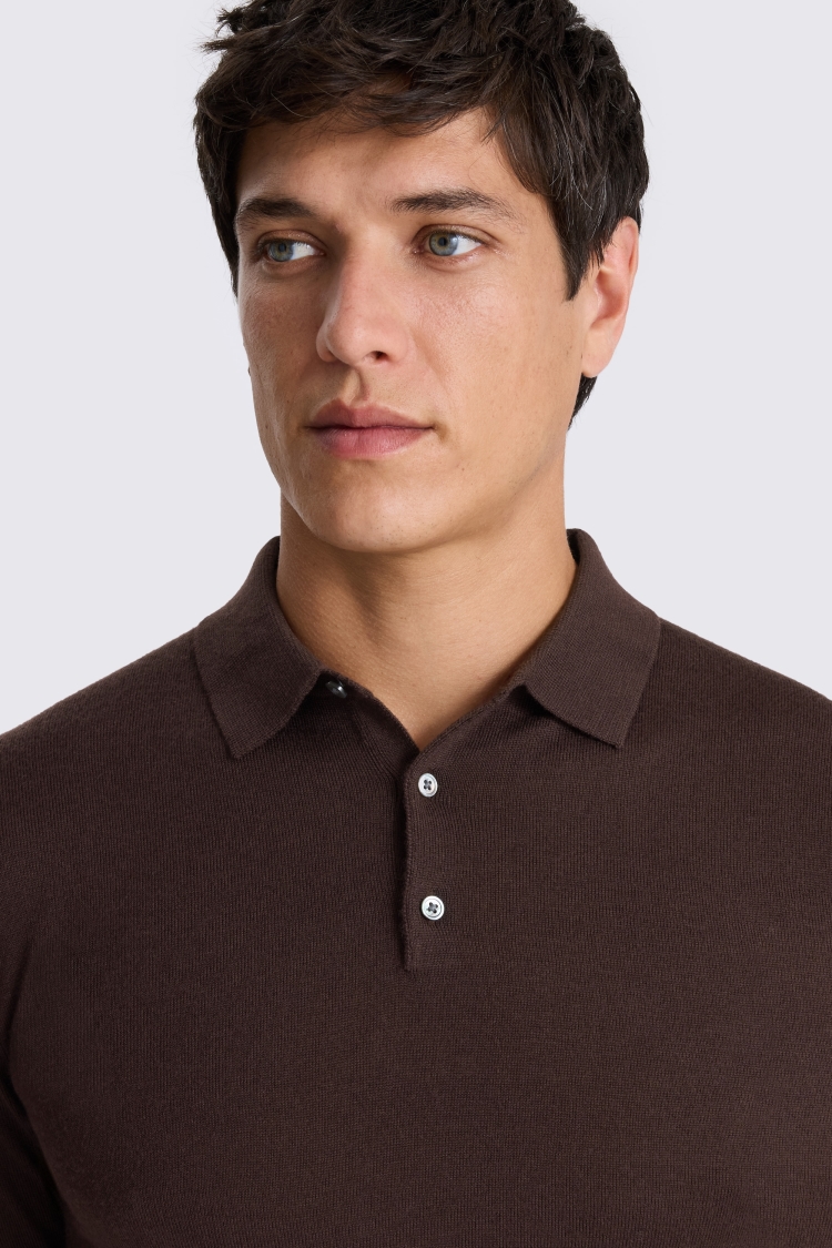 Dark Plum Merino Polo Shirt