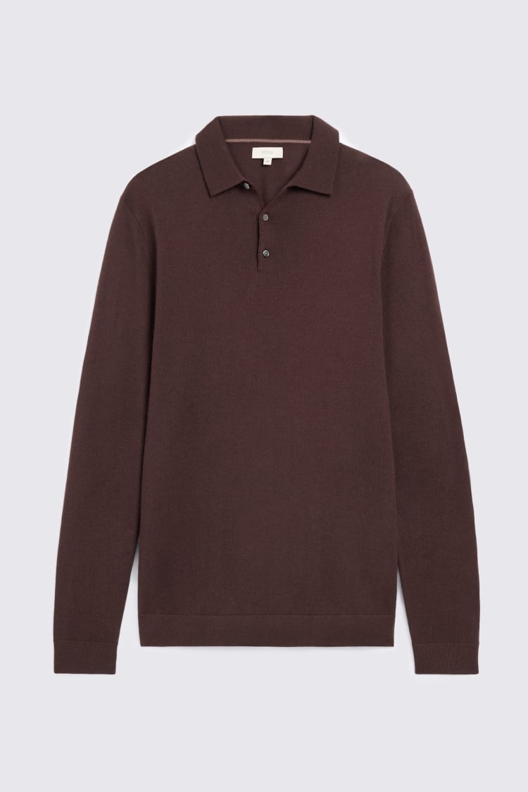 Dark Plum Merino Polo Shirt