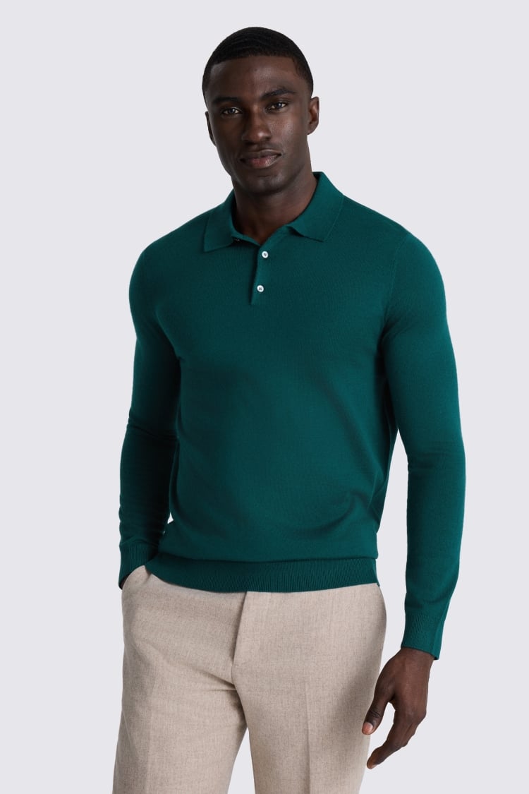 Emerald Merino Polo Shirt