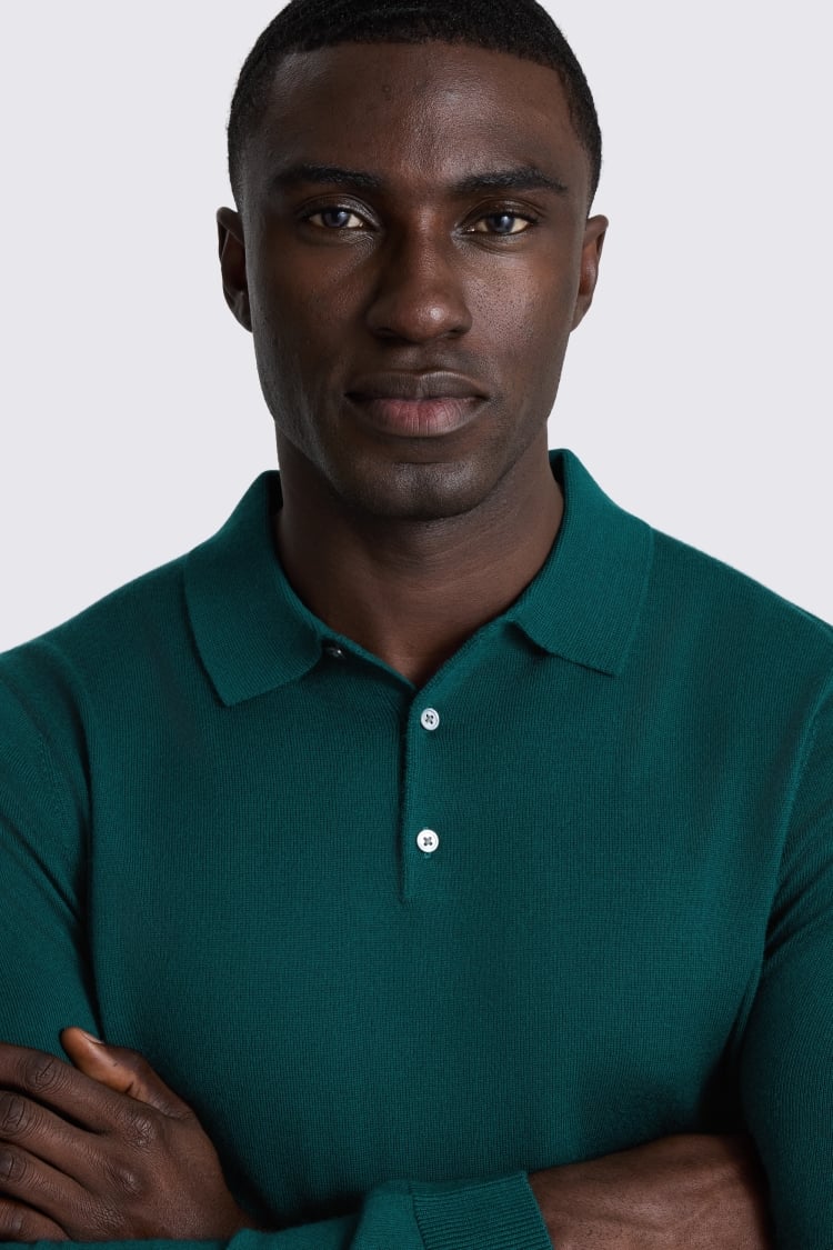 Emerald Merino Polo Shirt