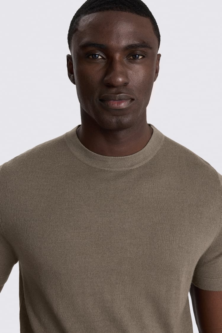 Dark Taupe Merino T-Shirt