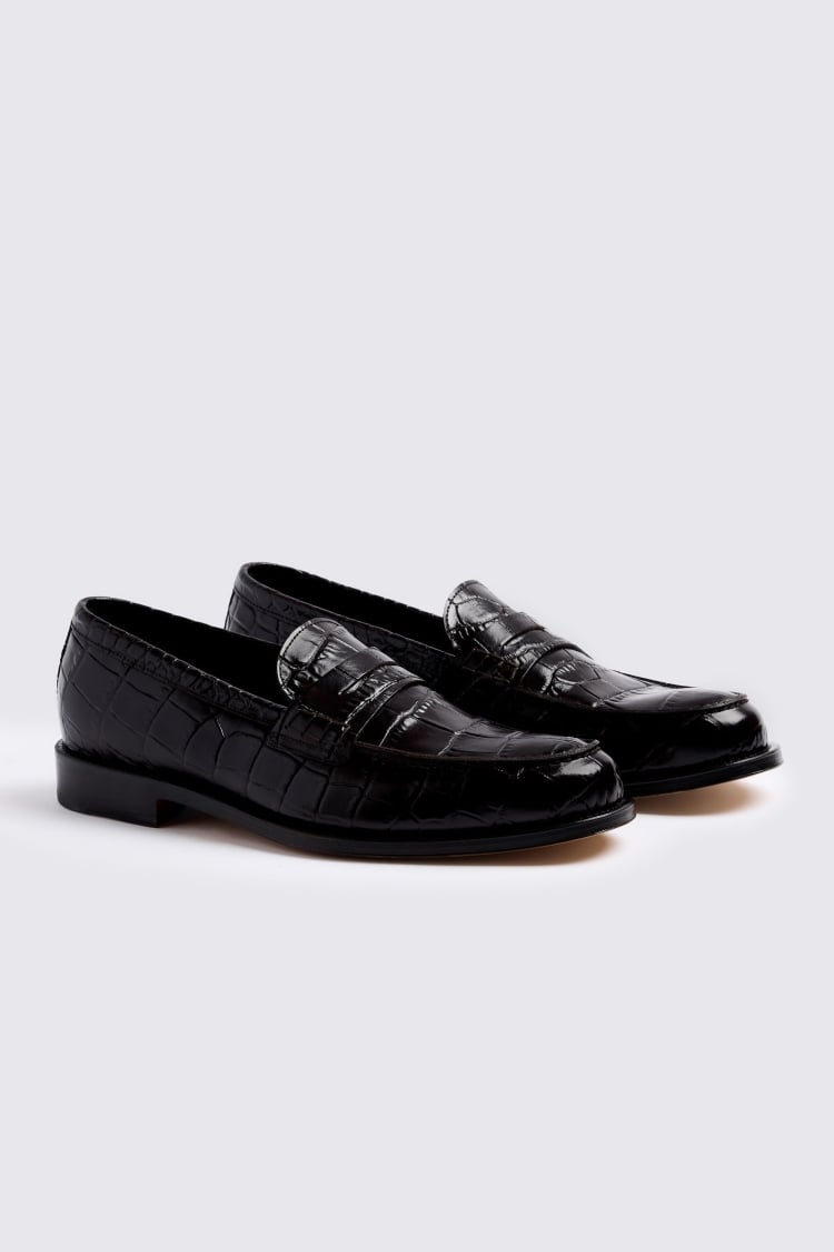 Ox Blood Croc Loafers