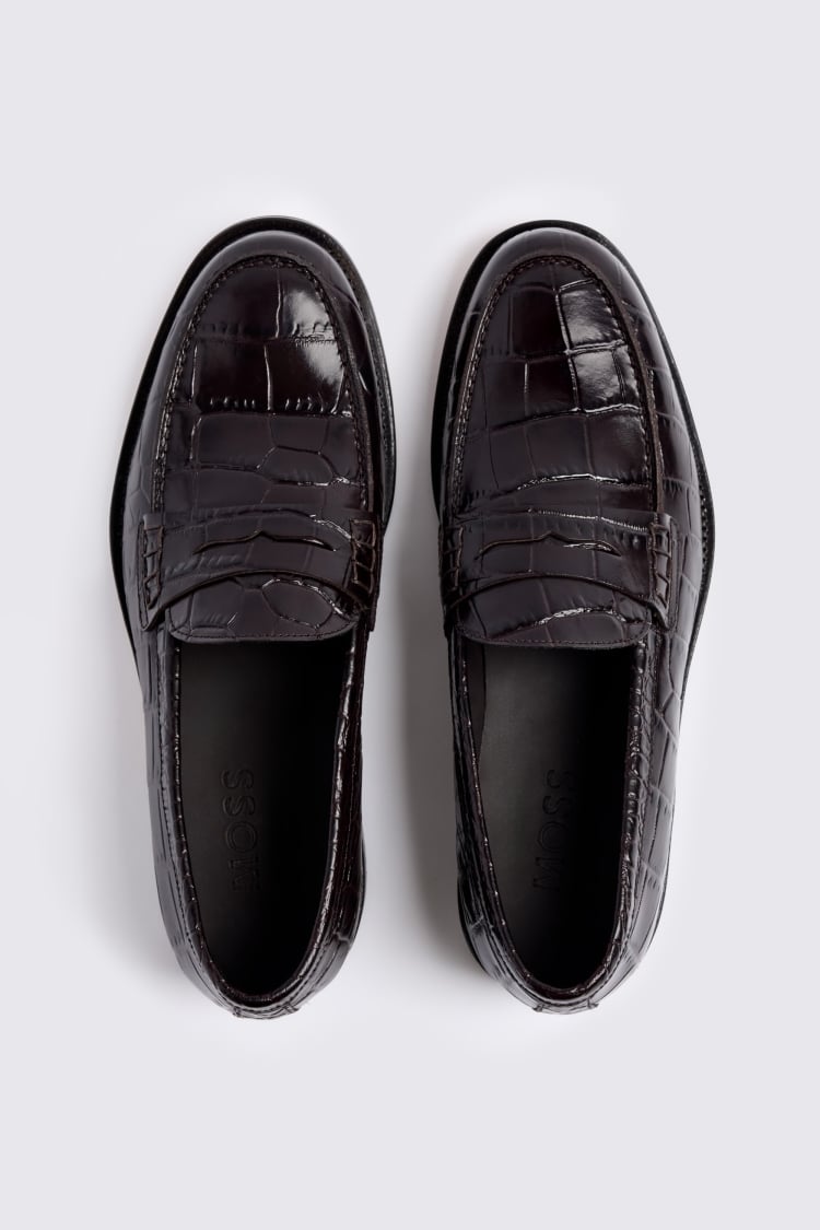 Ox Blood Croc Loafers