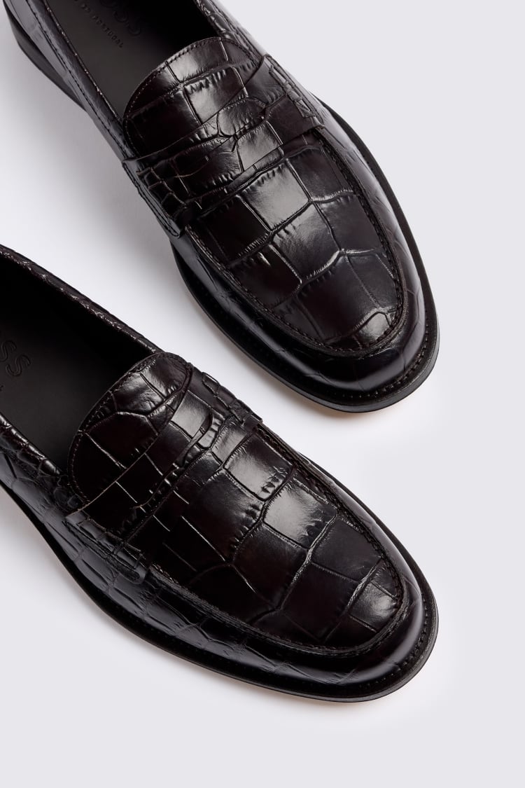 Ox Blood Croc Loafers