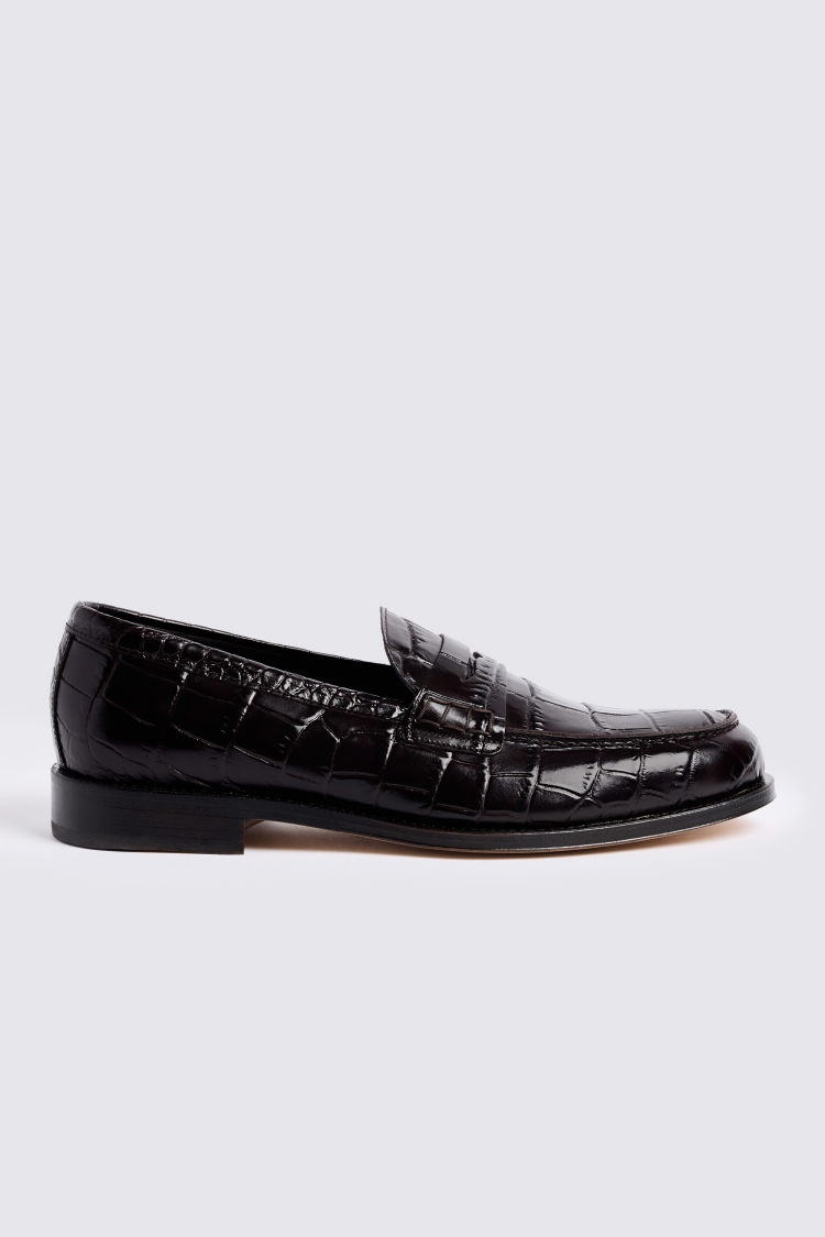 Ox Blood Croc Loafers