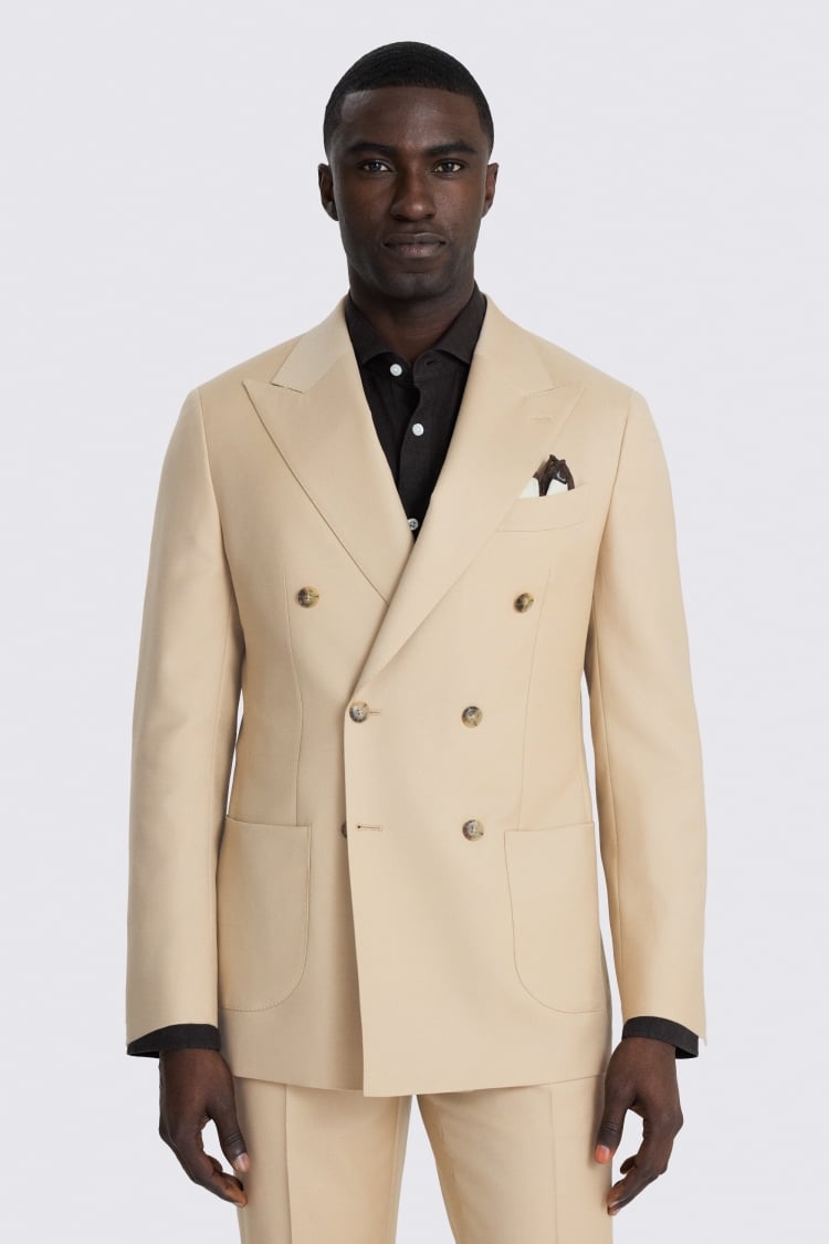 Italian Tailored Fit Latte Twill Suit