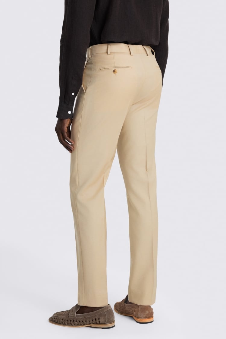 Italian Tailored Fit Latte Twill Trousers