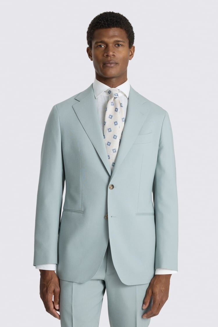 Italian Tailored Fit Aqua Tropical Suit Jacket