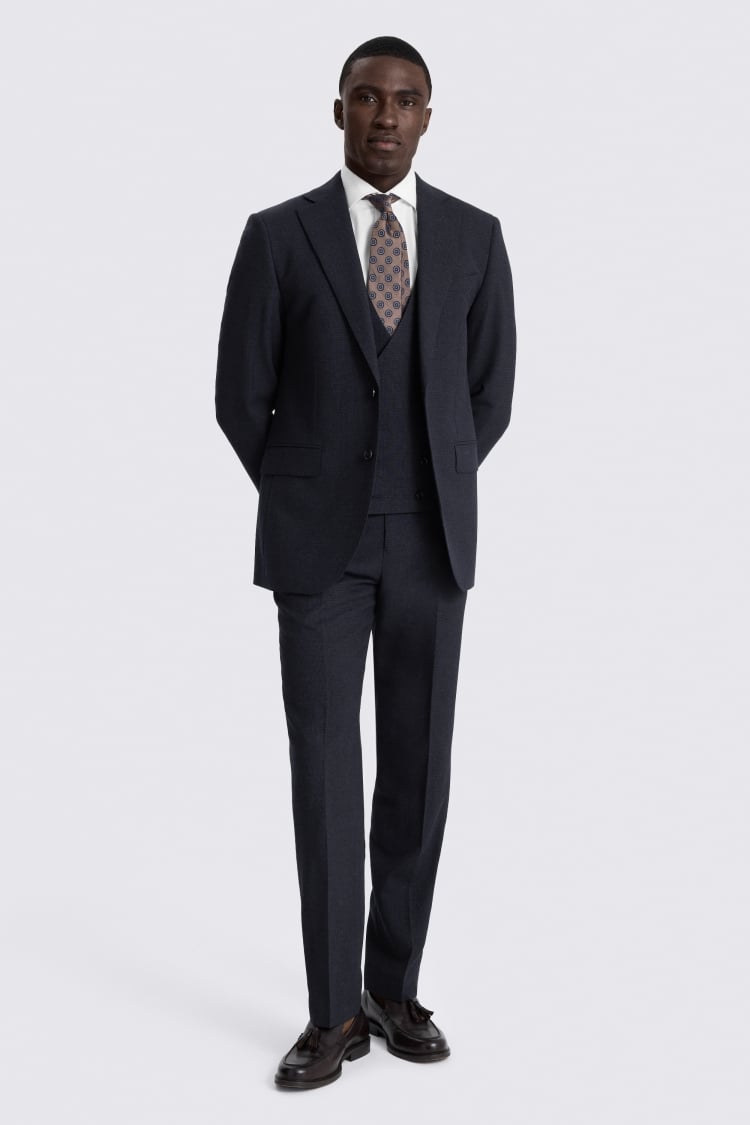 Regular Fit Navy Puppytooth Suit