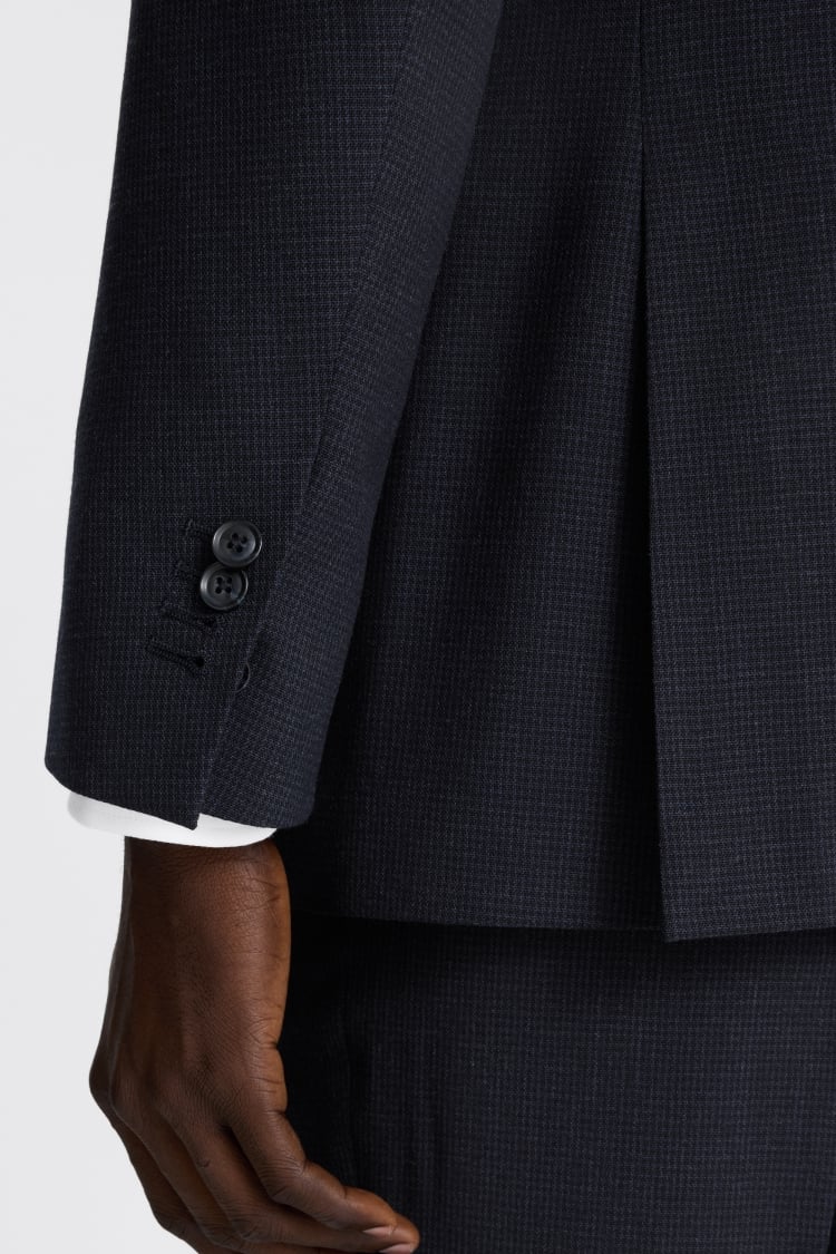 Regular Fit Navy Puppytooth Suit