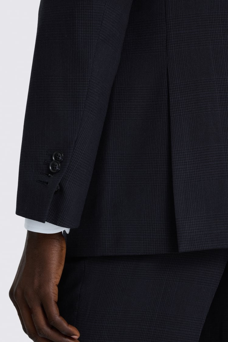 Regular Fit Navy Check Suit