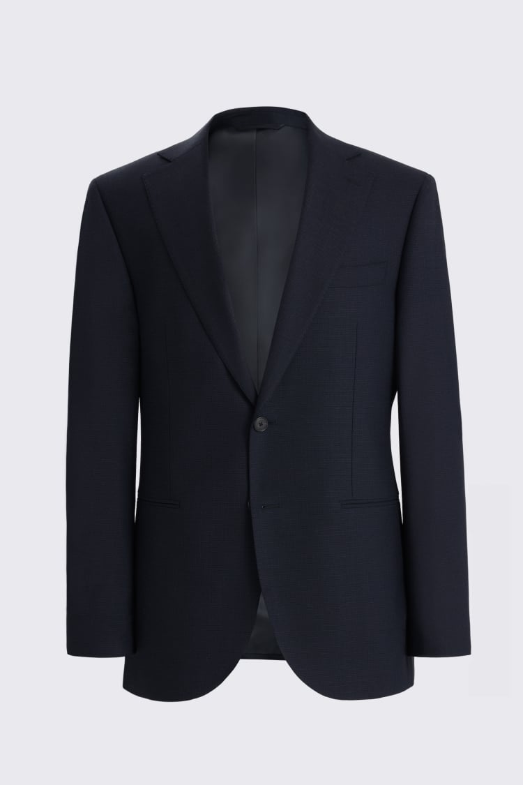 Regular Fit Navy Check Suit