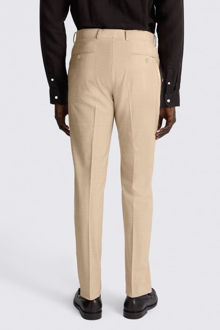 Tailored Fit Neutral Marl Performance Trousers