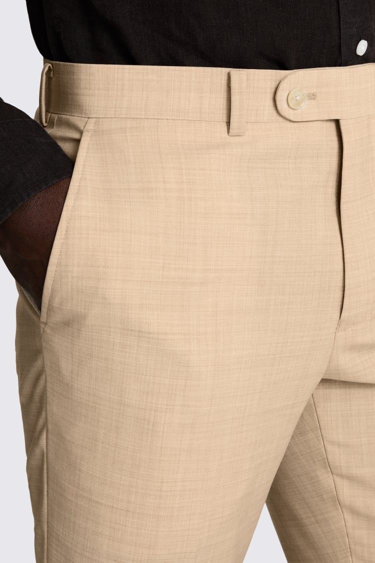 Tailored Fit Neutral Marl Performance Trousers