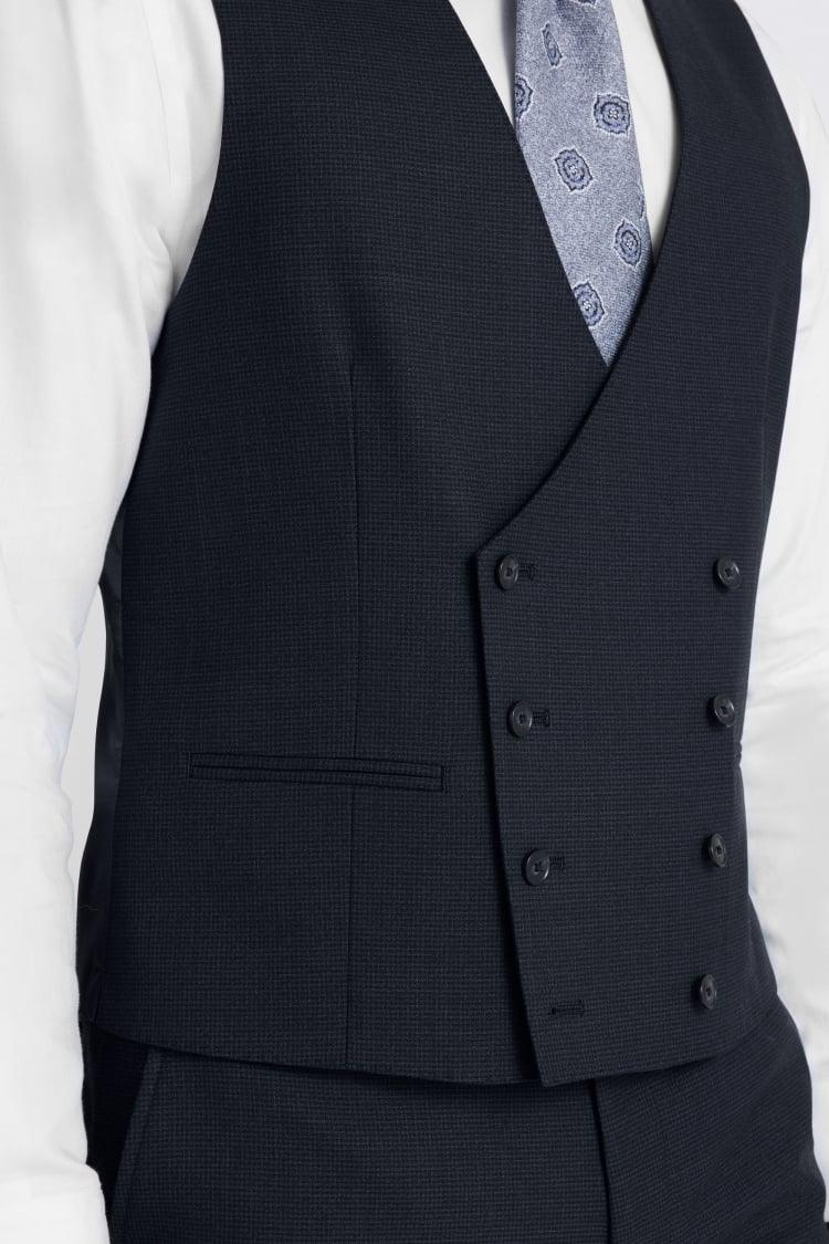 Perfomance Tailored Navy Puppytooth Waistcoat