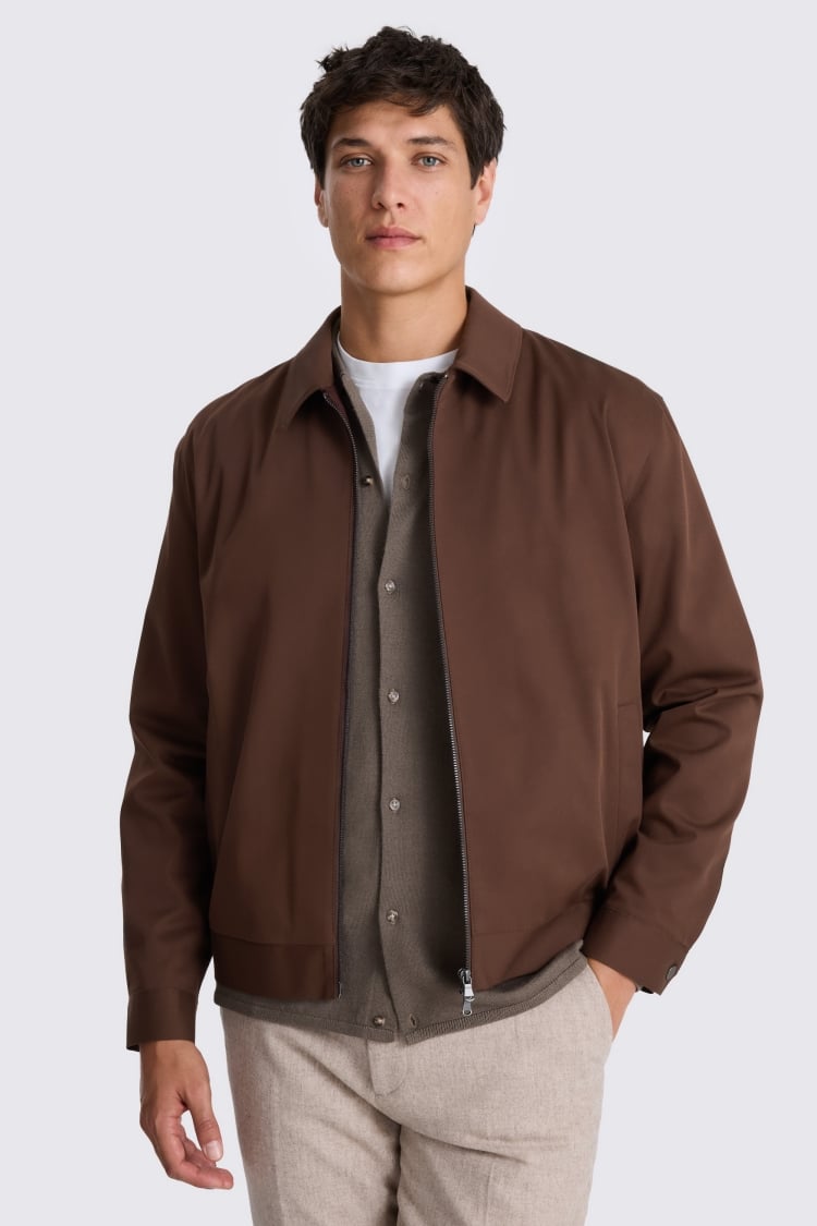 Dark Chestnut Harrington Jacket 