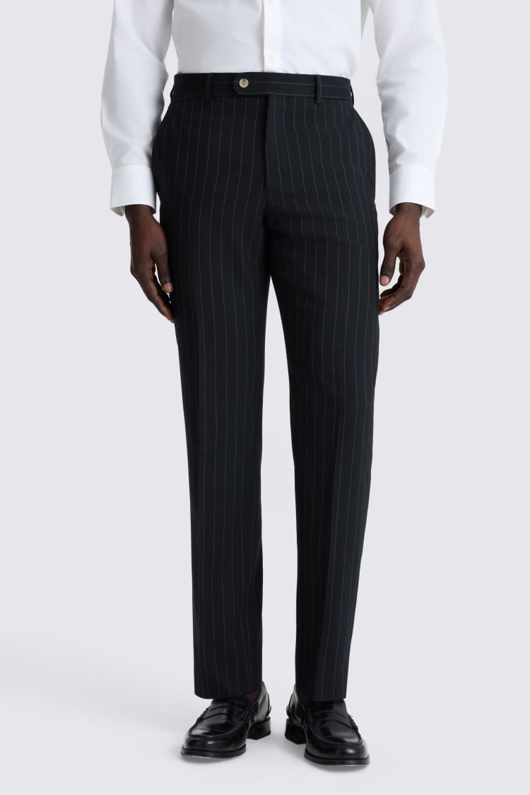 Tailored Fit Navy Stripe Trouser