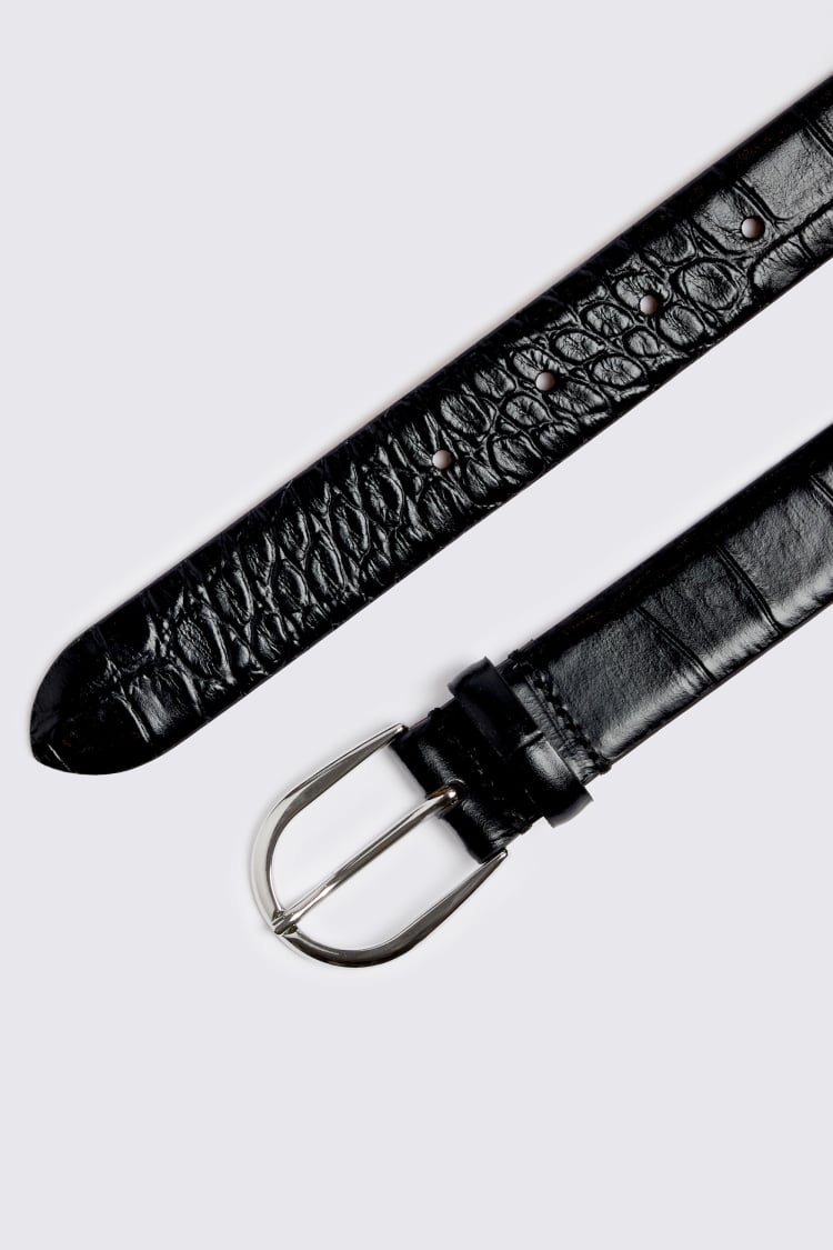Italian Black Croc Belt