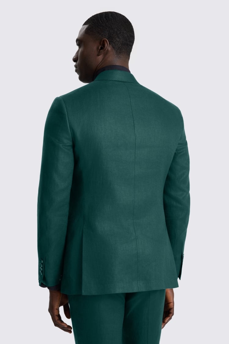 Slim Fit Emerald Twill Linen Suit