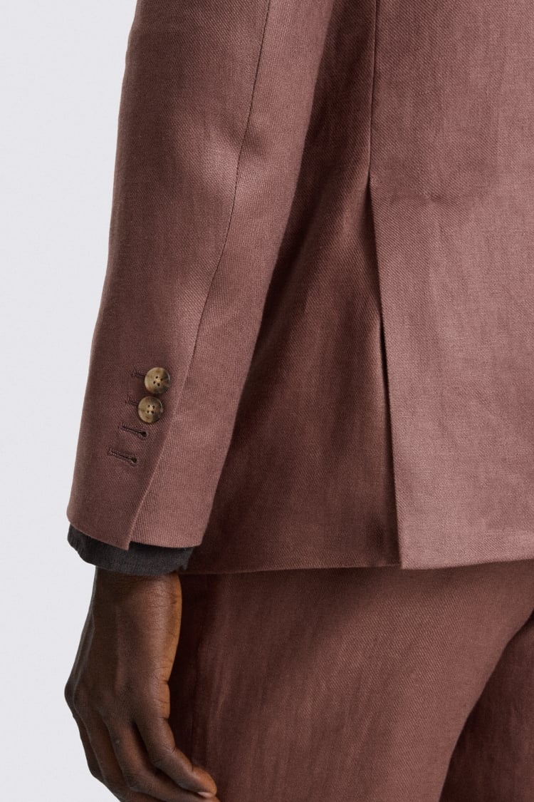 Slim Fit Mauve Twill Linen Suit