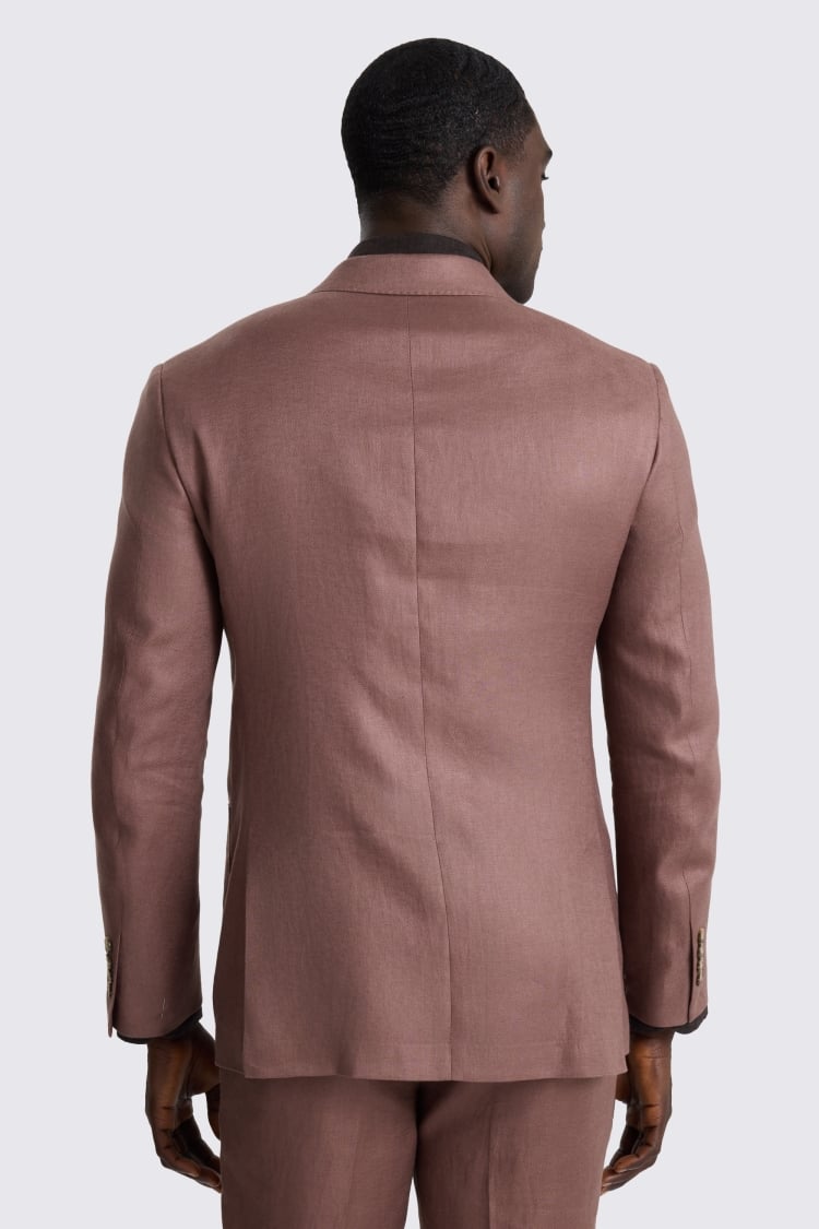 Slim Fit Mauve Twill Linen Suit