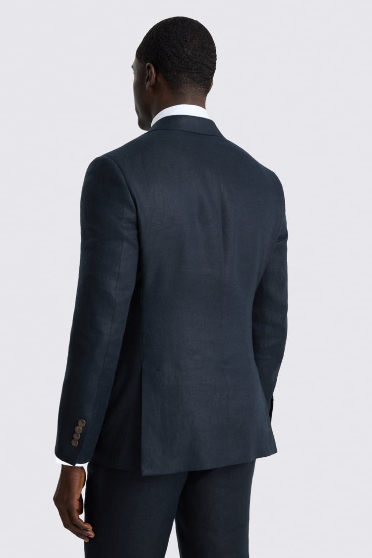 Slim Fit Navy Twill Linen Suit