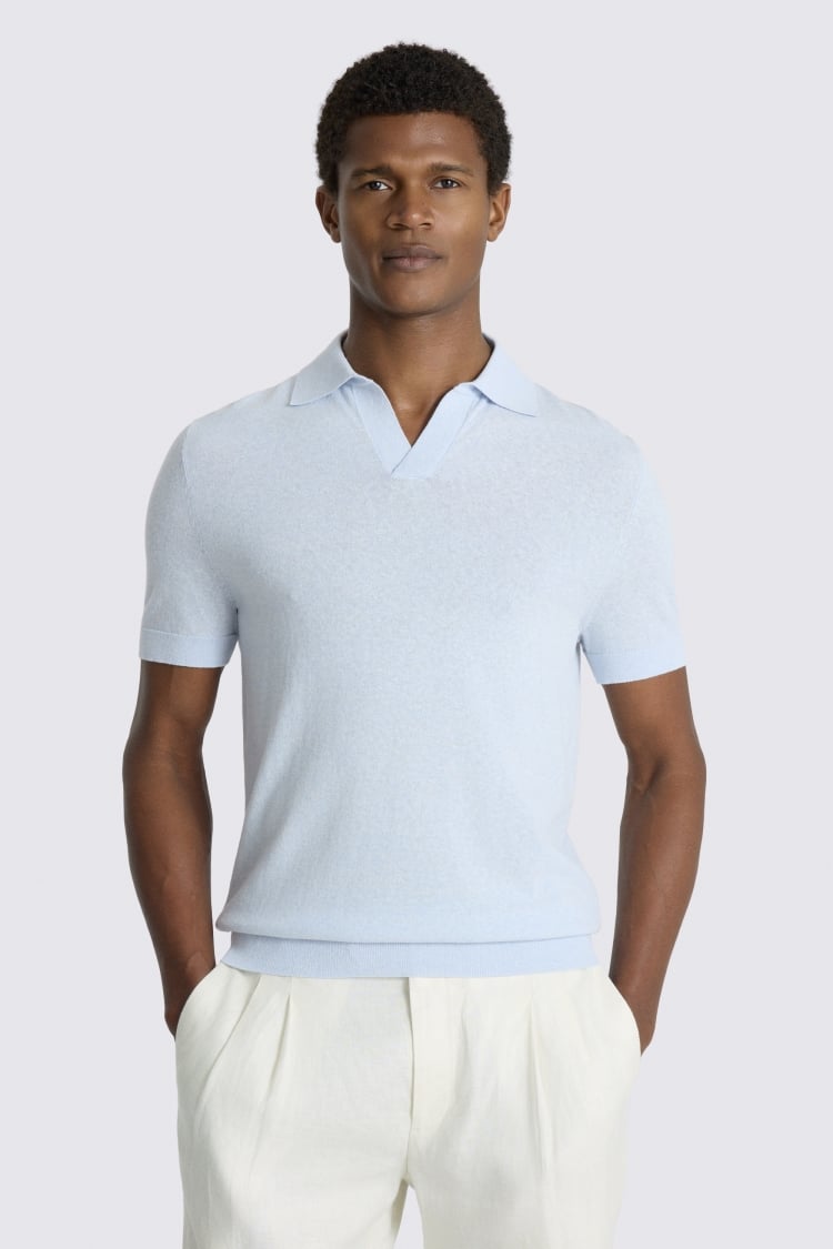 Linen Blend Light Blue Skipper