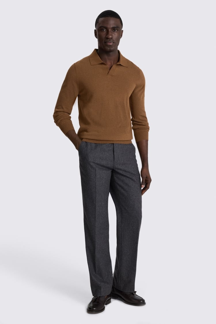 Long Sleeve Linen Blend Chestnut Skipper