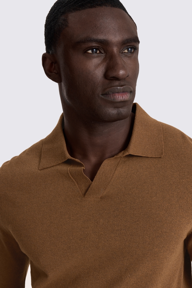 Long Sleeve Linen Blend Chestnut Skipper