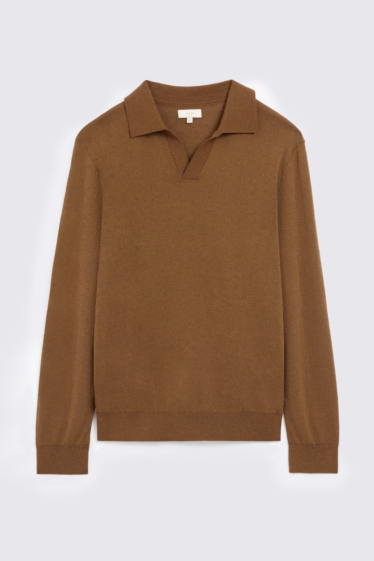 Long Sleeve Linen Blend Chestnut Skipper