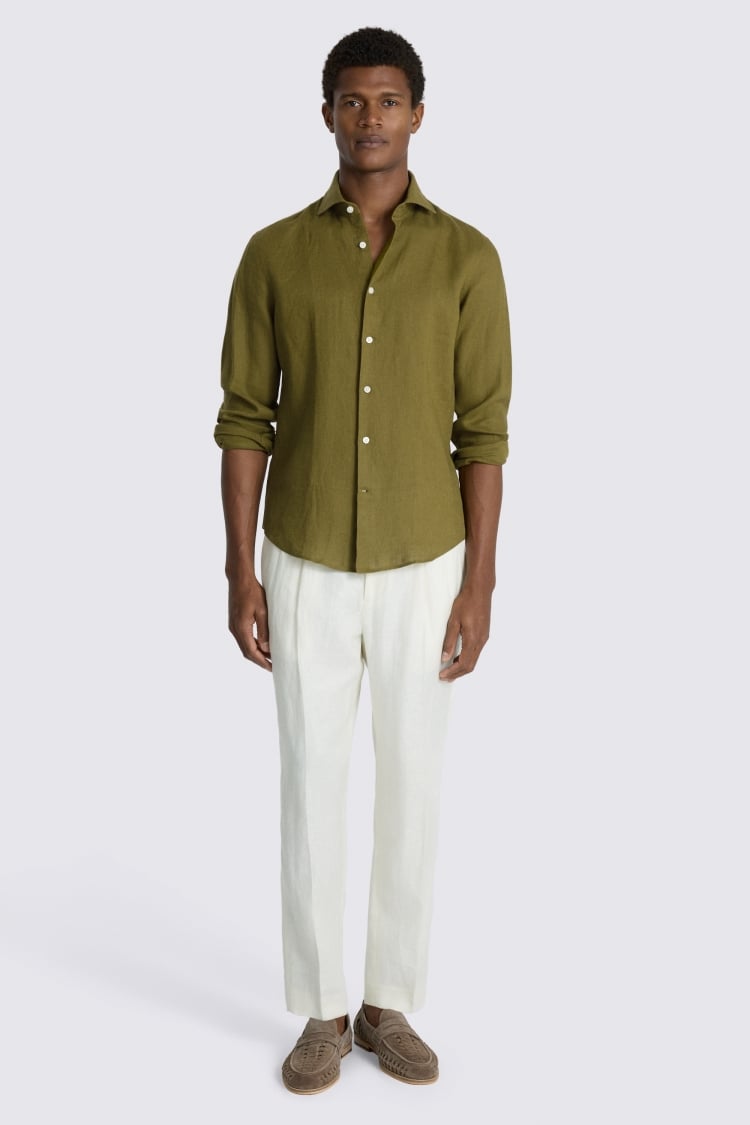 Olive Linen Shirt