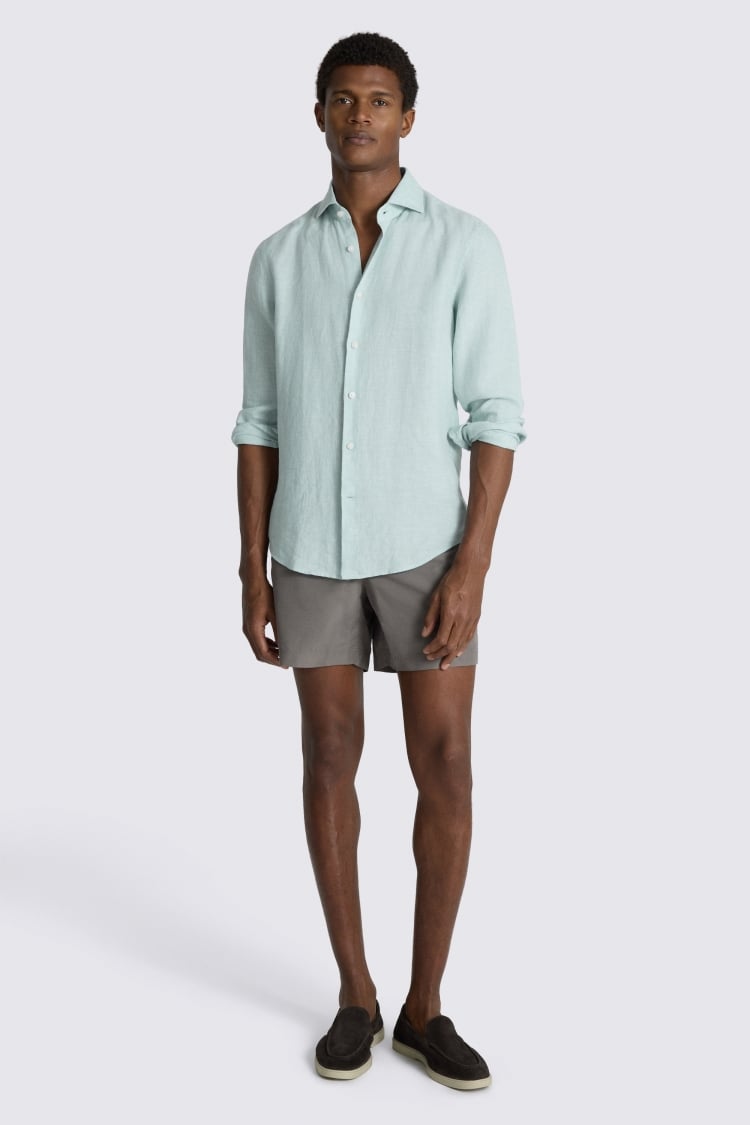Aqua Linen Shirt