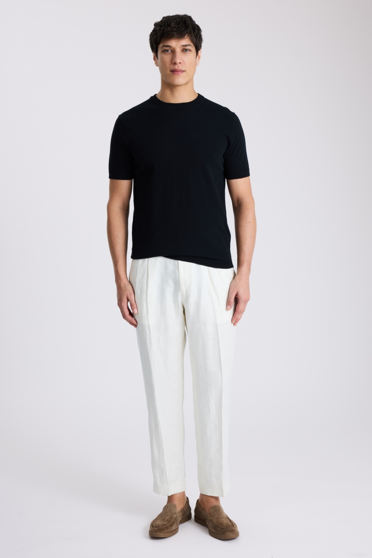 Linen Blend Black T-shirt