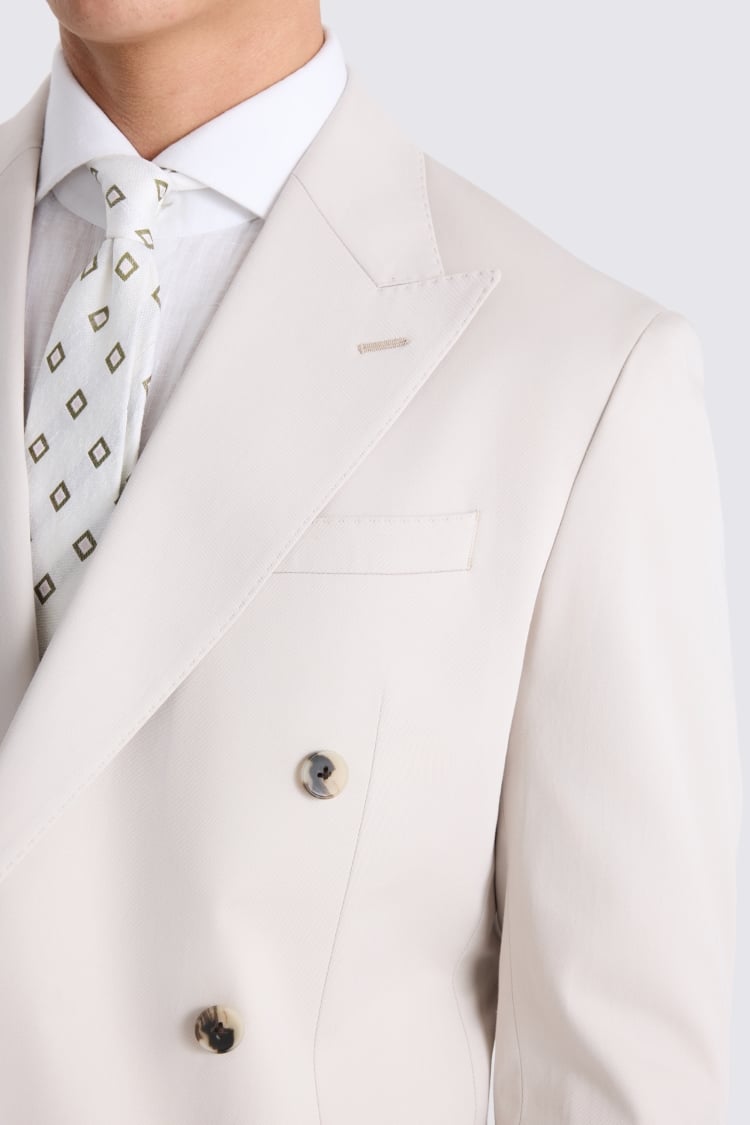 Italian Tailored Fit Neutral Cotton Suit Jacket