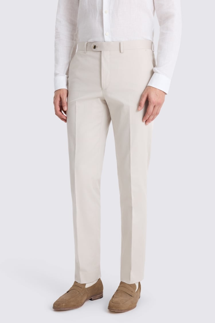 Italian Tailored Fit Neutral Cotton Suit Jacket