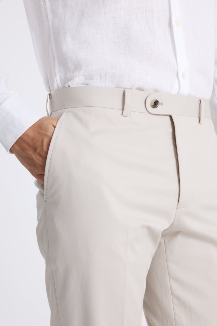 Tailored Fit Neutral Cotton Trouser 