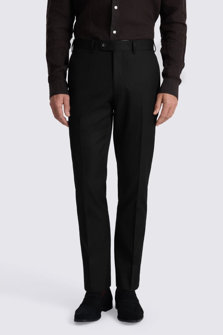 Tailored Fit Black Cotton Toruser 