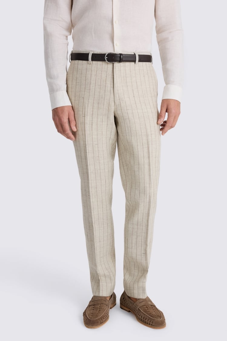 Tailored Fit Neutral Stripe Trousers