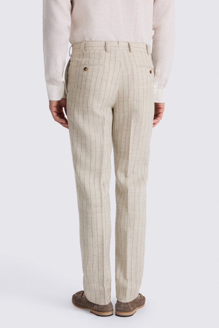 Tailored Fit Neutral Stripe Trousers