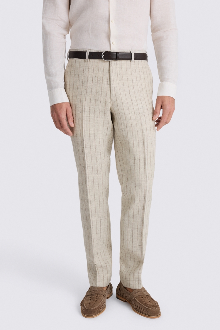 Tailored Fit Neutral Stripe Trousers