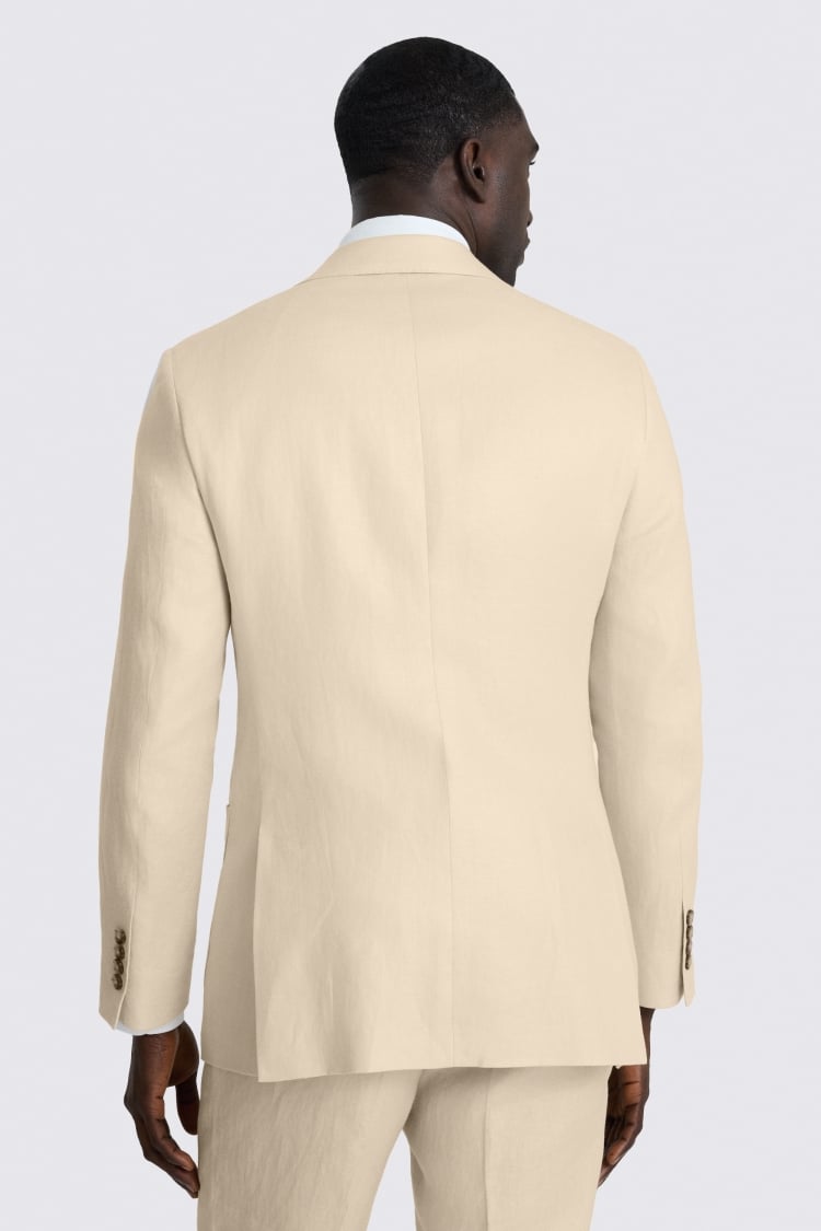 Tailored Fit Neutral Twill Linen Suit