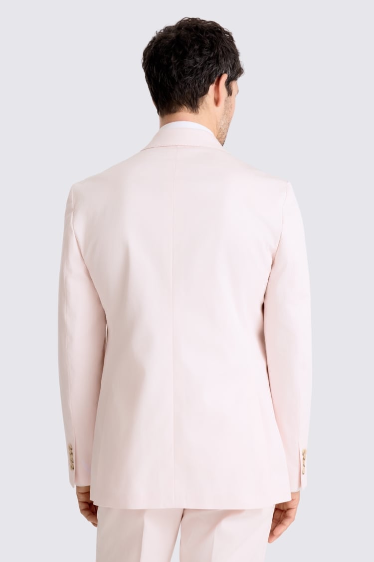 Tailored Fit Pale Pink Cotton Suit Jacket