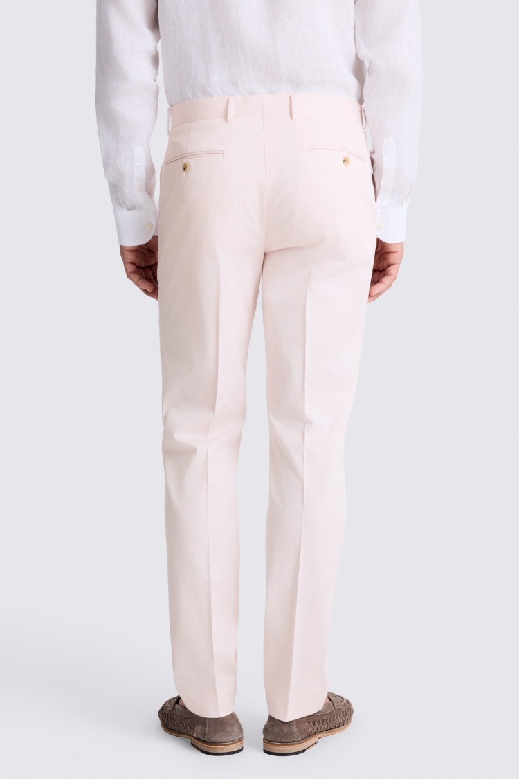 Tailored Fit Pale Pink Cotton Trouser 
