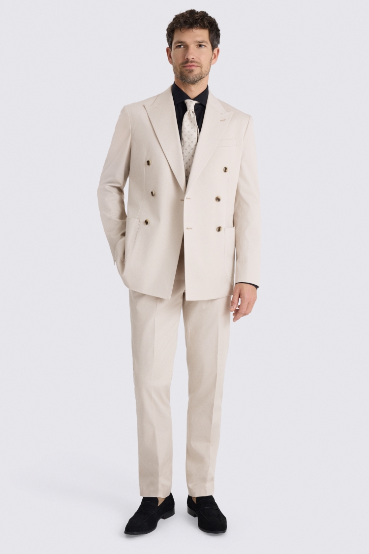 Slim Fit Light Camel Cotton Suit Jacket