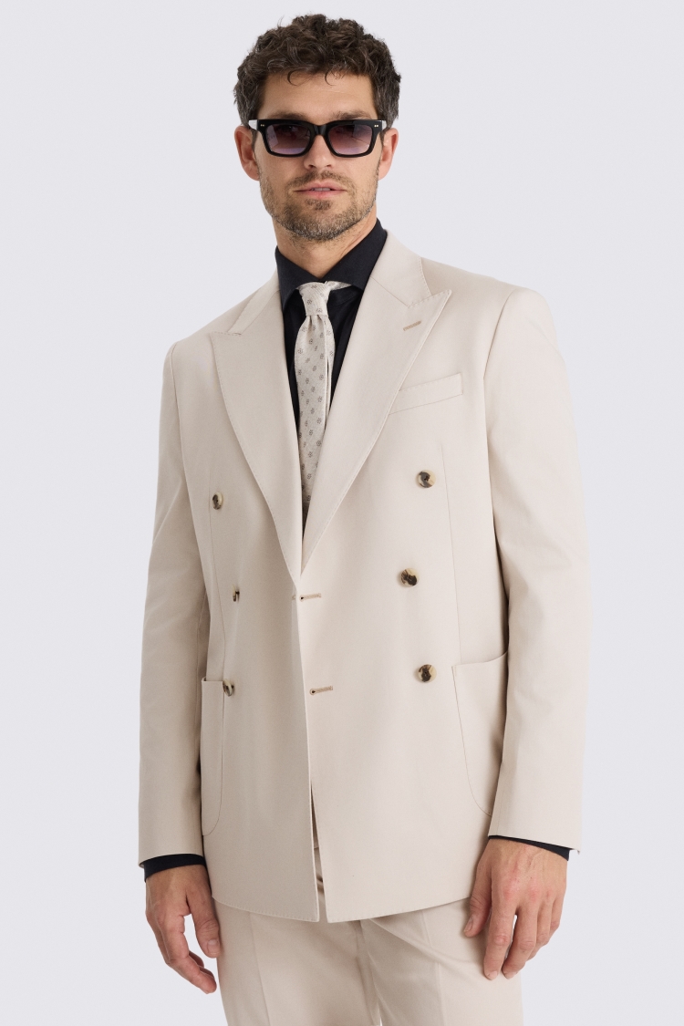 Slim Fit Light Camel Cotton Suit Jacket